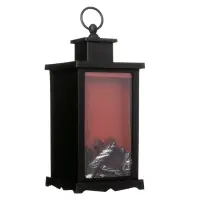 Ночник RISALUX &laquo;Камин&raquo;, LED, 13&times;13&times;30 см, чёрный