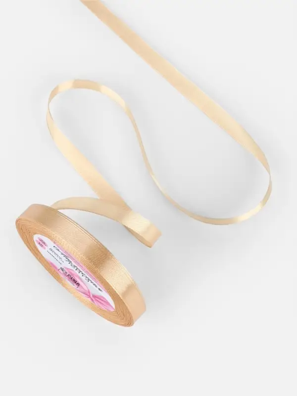 Лента атласная, 10 мм, 23±1 м, бежевая №267 Лента атласная, 10 мм, 23±1 м, бежевая №267