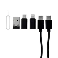 Набор переходников для гаджетов, type-c, usb, microUSB, lighting, игла