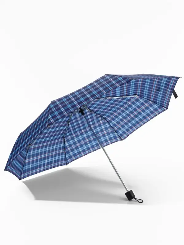 Зонт механический &laquo;Клетка&raquo;, 3 сложения, 8 спиц, R=48/55 см, d=96 см, МИКС