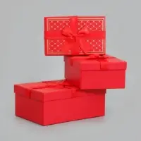 Набор подарочных коробок 3 в 1, с бантом, 23&times;16&times;9.5 см, 21&times;14&times;8 см, 19&times;12&times;6.5 см