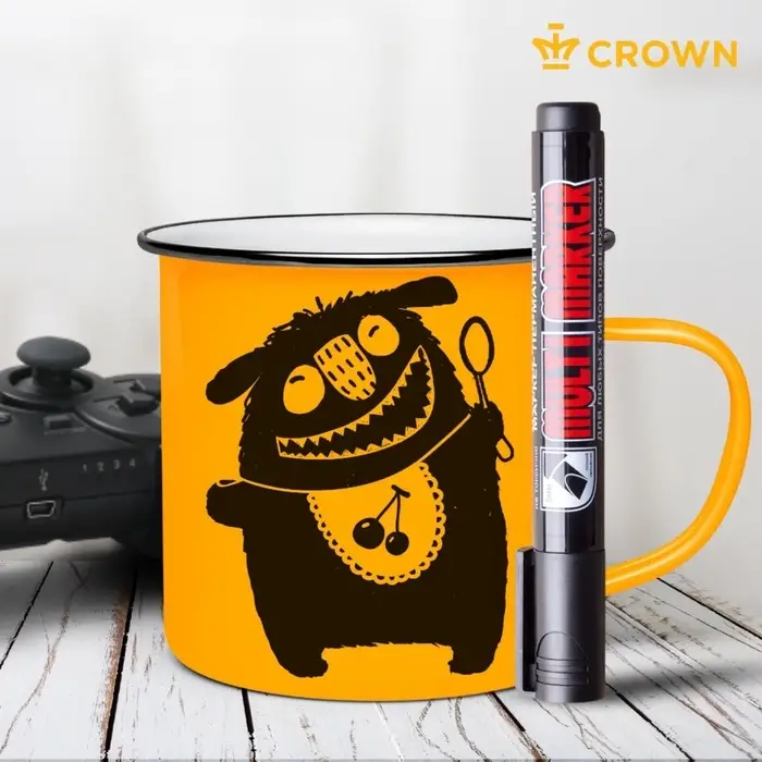 Маркер перманентный Crown. Multi Marker, чёрный, узел 5.0 мм, линия 1.0 мм/5.0 мм