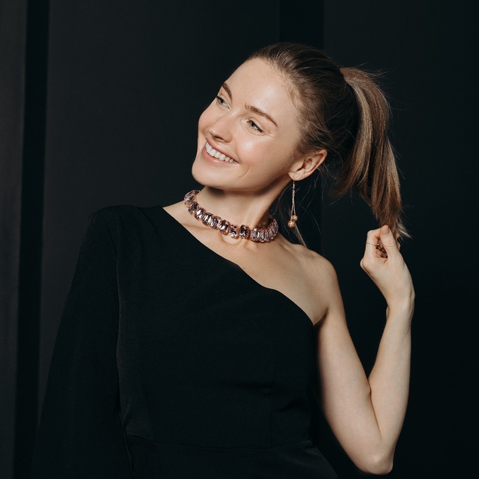 Серьги висячие со стразами «Шамбала», цвет золотой в розовом золоте, 6,5 см Серьги висячие со стразами «Шамбала», цвет золотой в розовом золоте, 6,5 см