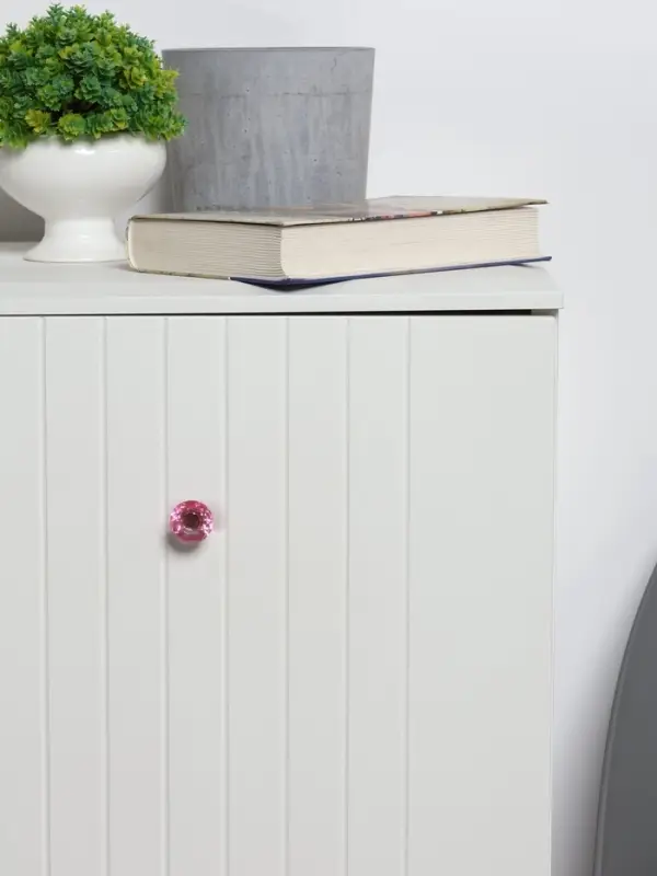 Ручка-кнопка CAPPIO &laquo;Алмаз&raquo;, цвет розовый, стеклянная, d=30 мм, 8 шт.