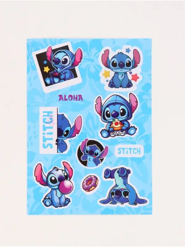 Пушистый блокнот и ручка многоцветная Стич, голубой Пушистый блокнот и ручка многоцветная Стич, голубой