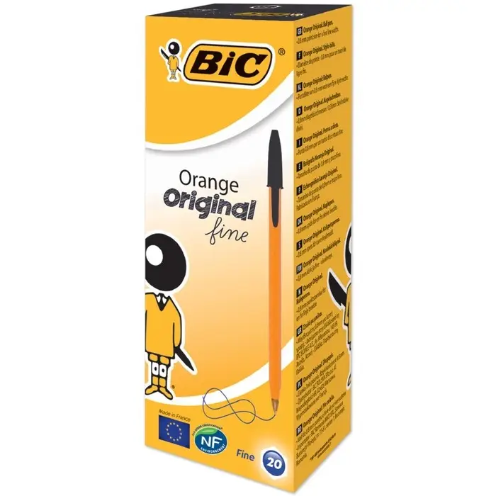 Ручка шариковая BIC Orangе, чернила черные, узел 0.8 мм, тонкое письмо, одноразовая, экономичный расход чернил Ручка шариковая BIC Orangе, чернила черные, узел 0.8 мм, тонкое письмо, одноразовая, экономичный расход чернил