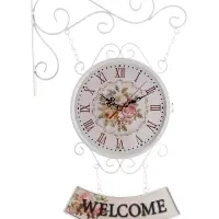 Часы настенные двусторонние, на подвесе WELCOME, d=23 см, 47&times;31 см, 2хАА, белые