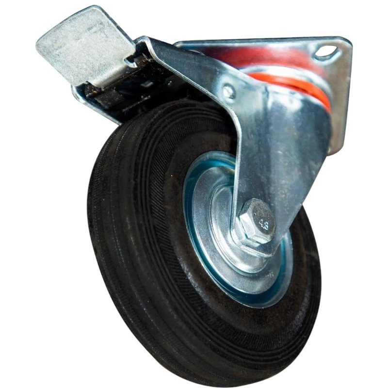 Колесо для тележки поворотное резина SCb 55 125мм с тормозом (N) 1024167