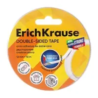 Клейкая лента ErichKrause Double-sided tape, 12 мм &times; 10 м, двусторонняя
