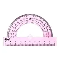 Транспортир 180°/10 см Calligrata, пластиковый, прозрачный, зелёный, МИКС