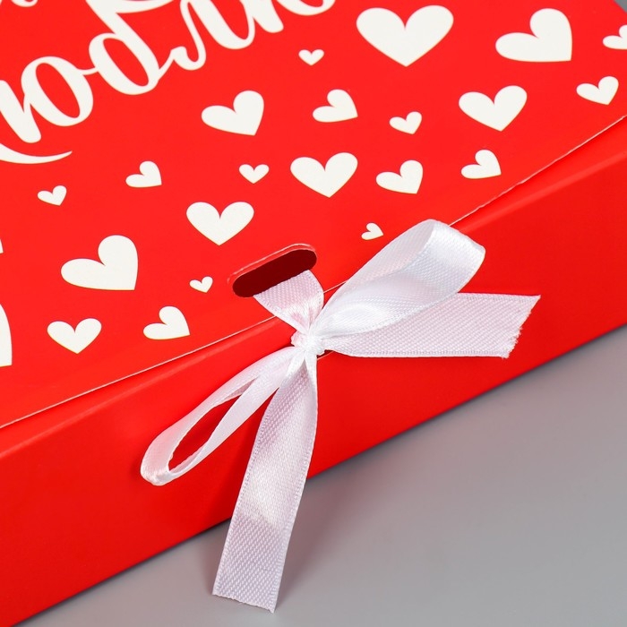 Коробка подарочная складная, упаковка, «Люблю», 20 х 18 х 5 см, БЕЗ ЛЕНТЫ