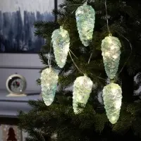 Гирлянда &laquo;Нить-грозди&raquo; 230 см, прозрачная нить, &laquo;Шишки&raquo;, 30 LED, 4.5 В, от батареек AAх3, свечение тёплое белое
