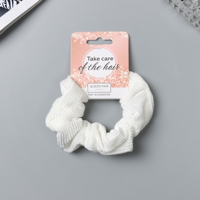 Резинка для волос Резинка для волос "Орбита" элит полосы нежность, 10 см, белый