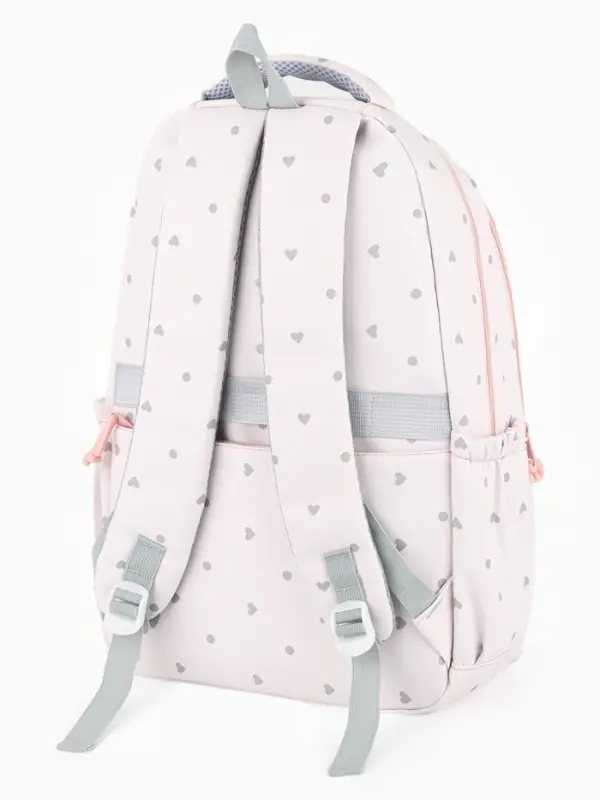 Рюкзак школьный для девочки &laquo;Сердечки&raquo;, 4 кармана, 31&times;13&times;48 см, розовый