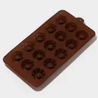 Форма для конфет и шоколада &laquo;Дольче&raquo;, силикон, 20&times;11&times;1.8 см, 15 ячеек, коричневая