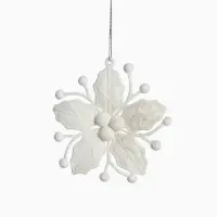 Ёлочная игрушка &laquo;Зимнее волшебство. Снежный цветок&raquo; пластик, 9 см, белый