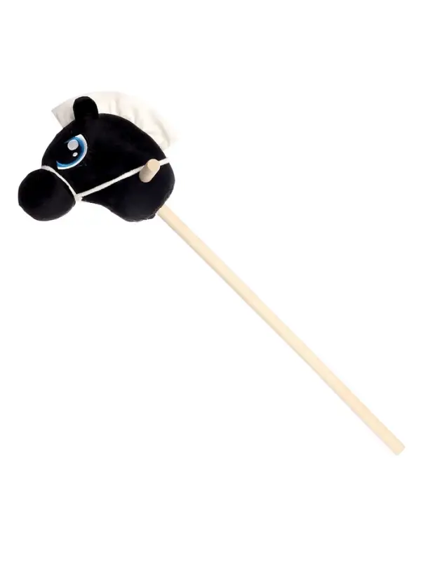 Мягкая игрушка ZABIAKA &laquo;Конь-скакун&raquo;, на палке, МИКС, чёрная