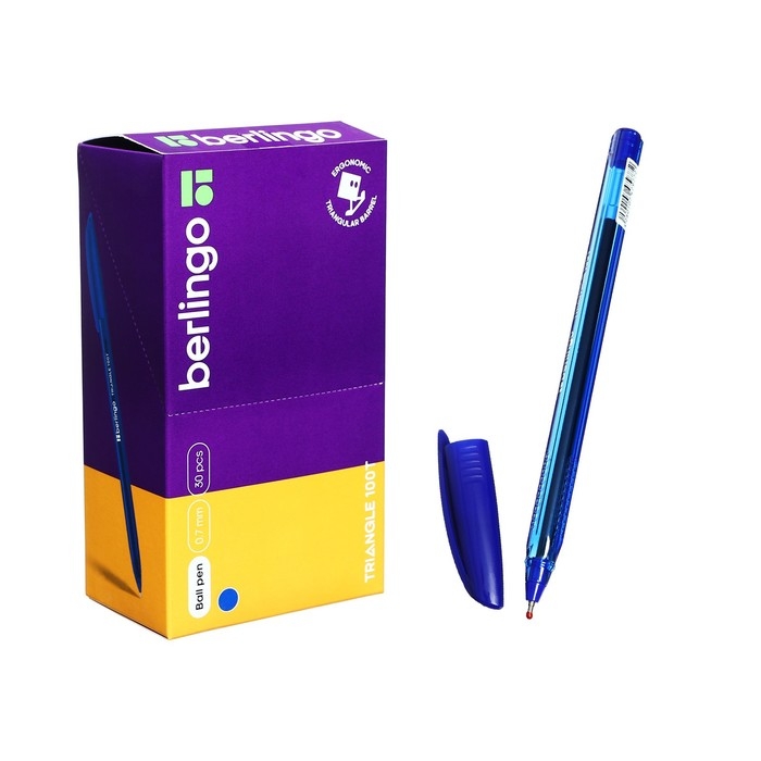 Ручка шариковая 0.7 мм, Triangle 100T, чернила синие, трёхгранная, игольчатый стержень Ручка шариковая 0.7 мм, Triangle 100T, чернила синие, трёхгранная, игольчатый стержень