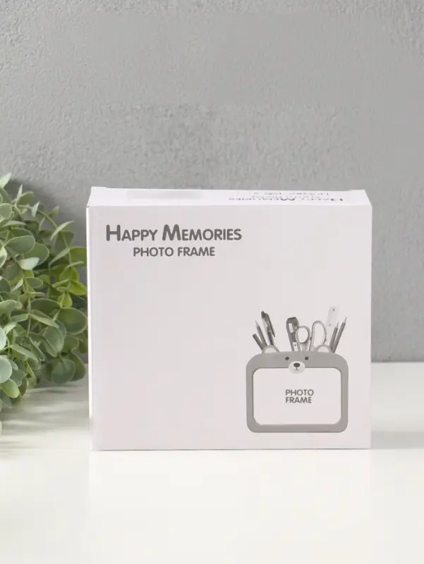 Фоторамка пластик карандашница 10х15 см "Мишутка" бежевый 5х17,2х15,3 см