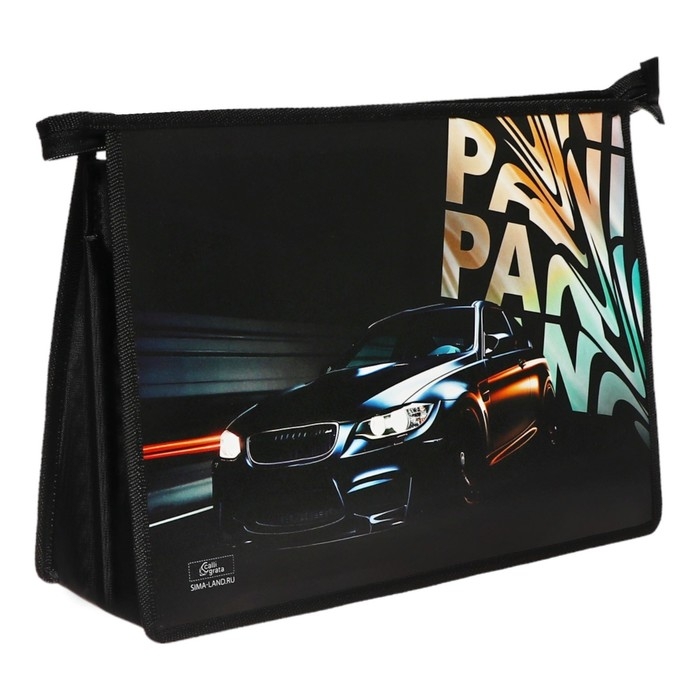 Папка для труда А4, молния сверху, пластиковая, ПТР-22, для мальчика, Calligrata  Папка для труда А4, молния сверху, пластиковая, ПТР-22, для мальчика, Calligrata "Тачка Panic"