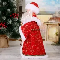Дед Мороз под ёлку &laquo;Зимнее волшебство. Кудрявая борода&raquo;, двигается, 37 см, красный