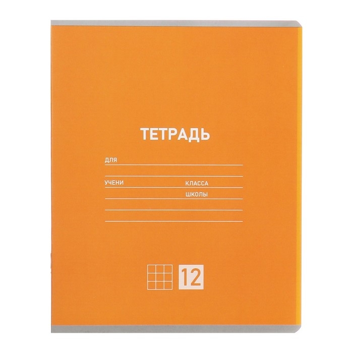 Комплект тетрадей из 10 штук, 12 листов в клетку Calligrata "Однотонная Классическая", обложка мелованная бумага, ВД-лак, блок №2, белизна 75% (серые листы), 5 видов по 2 штуки