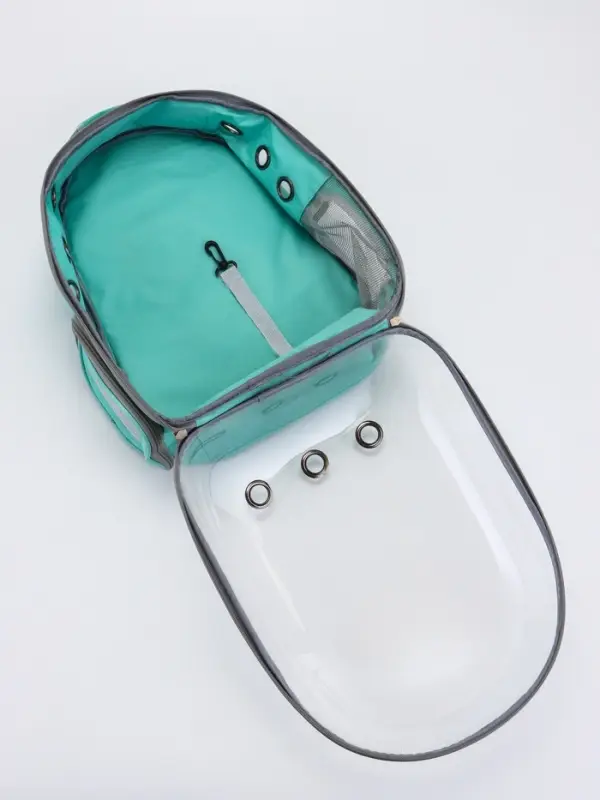 Рюкзак для переноски животных прозрачный, 31 х 28 х 42 см, бирюзовый Рюкзак для переноски животных прозрачный, 31 х 28 х 42 см, бирюзовый