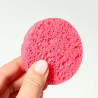 Спонж для умывания, набор - 10 шт., d=6.5 см, розовый