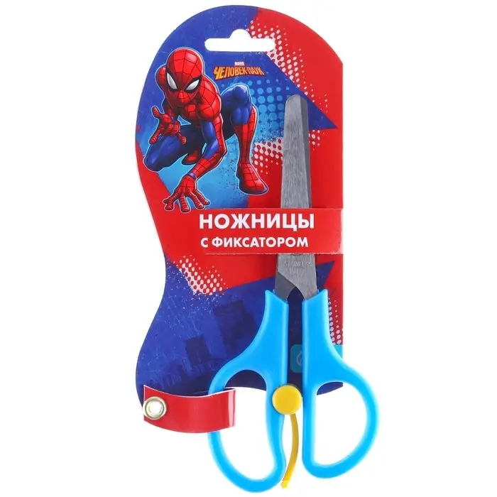 Ножницы детские 13 см, безопасные, пластиковые ручки с фиксатором, «Человек-Паук», МИКС Ножницы детские 13 см, безопасные, пластиковые ручки с фиксатором, «Человек-Паук», МИКС