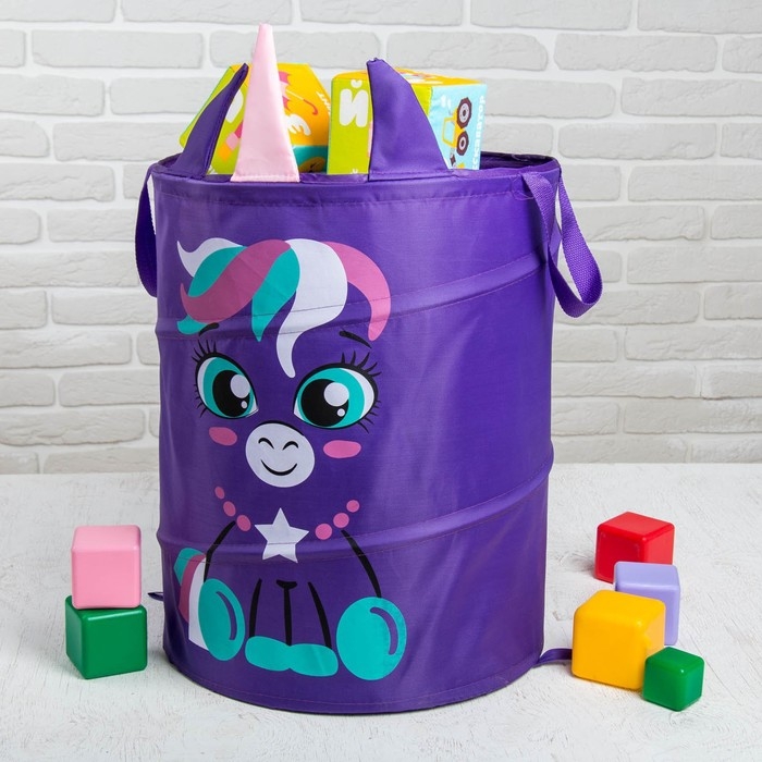 Корзина для хранения игрушек «Единорог», с ручками, 45х35х35 см Корзина для хранения игрушек «Единорог», с ручками, 45х35х35 см