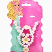 Набор детский &laquo;Выбражулька. Жемчуг&raquo;, 3 предмета: бусы, кольцо, кольцо, желтый, белый