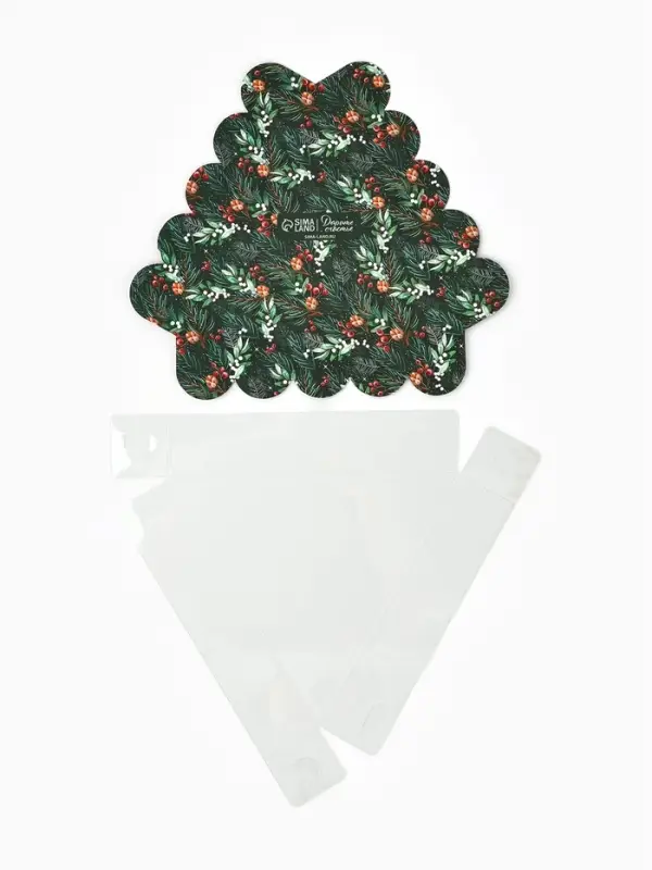 Коробка для кондитерских изделий новогодняя с пластиковой крышкой Happy New Year, 18&times;4 см