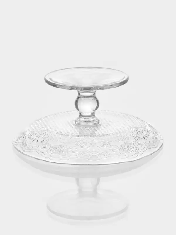 Подставка для торта Paşabah&ccedil;e &laquo;Лейси&raquo;, d=16 см, стекло, прозрачный