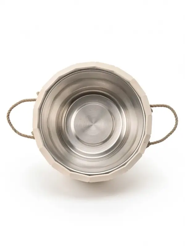 Ведро-запарник для бани и сауны, 20 л, деревянное, нержавеющая вставка