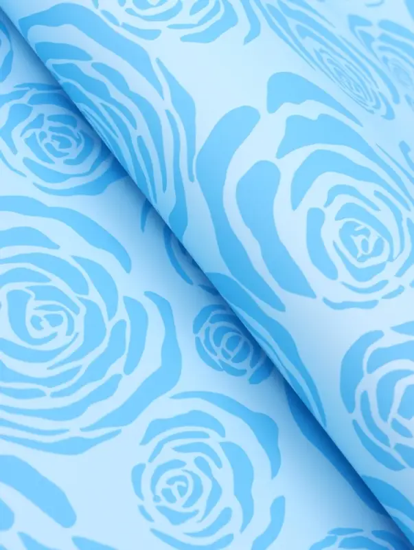 Пленка флористическая для цветов, &laquo;Цветы&raquo;, голубая, 57&times;57 см