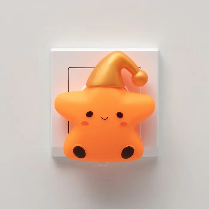 Ночник RISALUX &laquo;Звёздочка в колпаке&raquo;, LED, 1 Вт, 6.5&times;8&times;8.5 см, оранжевый