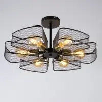 Светильник потолочный BayerLux &laquo;Агава&raquo;, 6хЕ27, 40 Вт, чёрный, 56&times;56&times;23 см