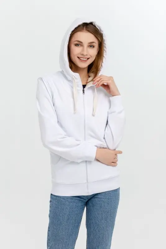 Толстовка на молнии Kulonga Sherpa, белая, размер XS