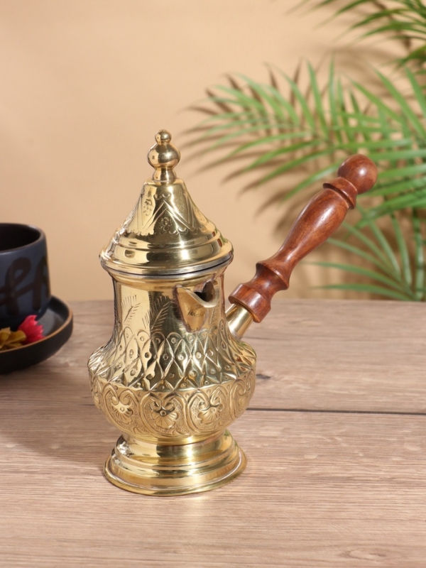 Турка Турка "Волшебная лампа" латунь, с крышкой и деревянной ручкой 350 мл
