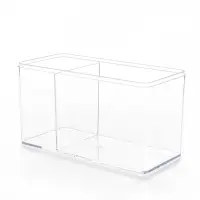 Аквариум настольный, 1.5 л, 17&times;8&times;10 см, с отсеком, чёрный