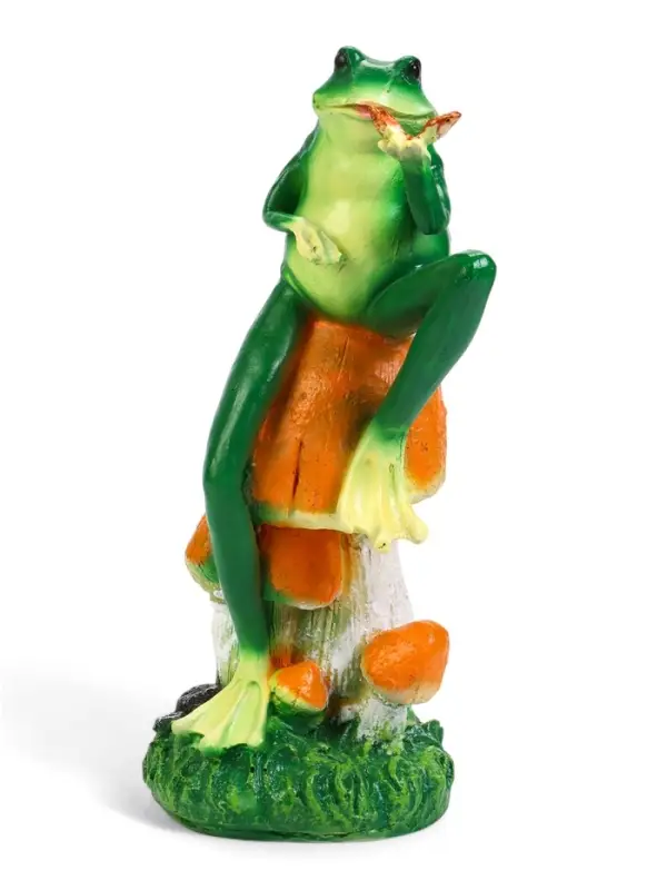 Садовая фигура из полистоуна &laquo;Лягушка с бабочкой&raquo;, 39&times;14&times;14 см