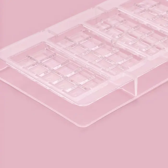 Форма для шоколада &laquo;Плитки с сердцами&raquo;, 20&times;12&times;2.5 см, 4 ячейки 8.5&times;4.2&times;0.7 см, пластик, прозрачная