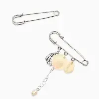 Булавка (набор 2шт) "Пляж" L=7см, цвет белый в серебре