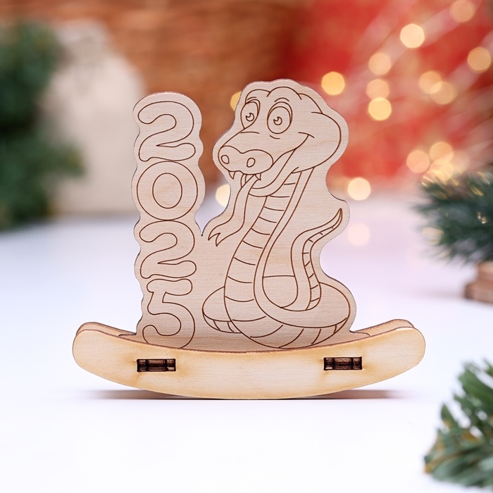 Новый год. Сувенир символ года качалка Новый год. Сувенир символ года качалка "Змейка 2025", 9,7 х 8,9 х 2 см