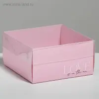 Коробка под бенто-торт с PVC крышкой, кондитерская упаковка «Love», 12 х 6 х 11,5 см
