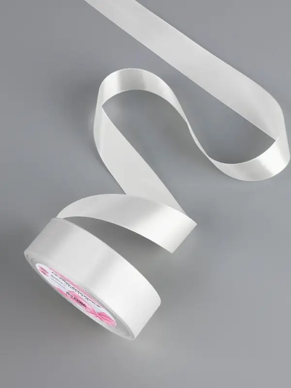 Лента атласная, 25 мм &times; 23 &plusmn;1 м, белая №01