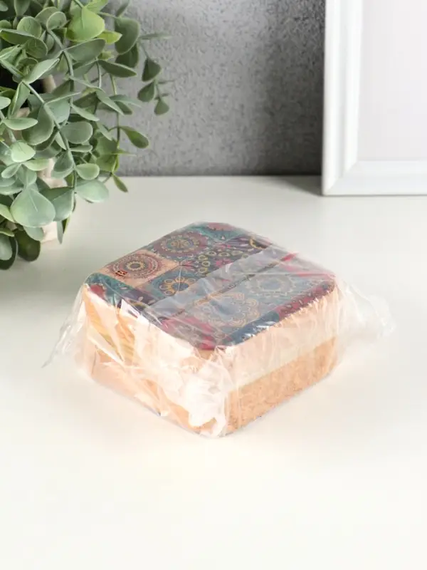 Шкатулка кожзам для украшений "Восточный ковёр" пробка 10х10х5 см