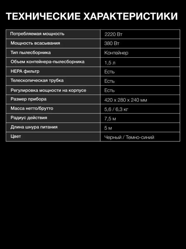 Пылесос HYV-C3955 1,5л 2220Вт фиолетовый Пылесос HYV-C3955 1,5л 2220Вт фиолетовый