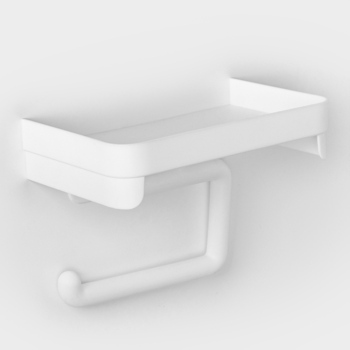 Держатель для туалетной бумаги с полочкой, цвет белый Держатель для туалетной бумаги с полочкой, цвет белый