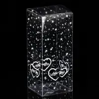 Складная прозрачная коробка из PVC, для упаковки подарков, LOVE YOU, 5×5×12 см